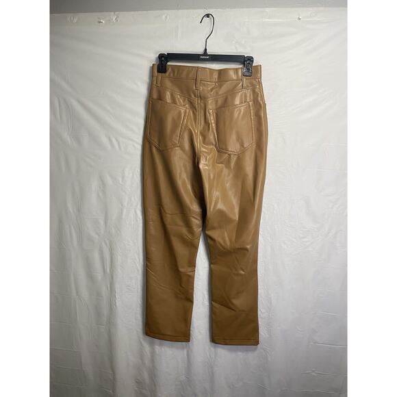 New Abercrombie & Fitch Vegan Leather The 90s Straight High Rise Pants 28 6s - Picture 2 of 6